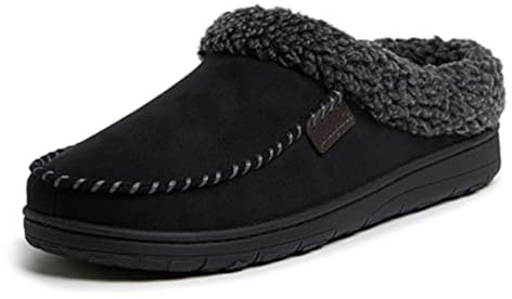 Dearfoams Men's Indoor/Outdoor Breathable Memory Foam Clog Offered in Wide Widths, Black, X-Large