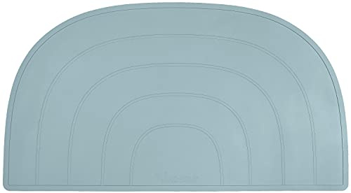 Kindsgut Platzdeckchen Tischset Baby Silikon Regenbogen, Aquamarin | Rutschfestes Platzdeckchen 47x26 cm, BPA-frei, ab Beikoststart, Tischunterlage und Tischschutz, spülmaschinenfest, Unisex
