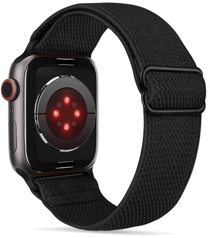 Tasikar Sport Straps Compatible with Apple Watch 49mm 46mm 45mm 44mm 42mm, Solo Loop Wristband Adjustable Stretch Elastics Band for iWatch Ultra 3 2 1 SE Series 11 10 9 8 7 6 5 4 3 2 1-Black