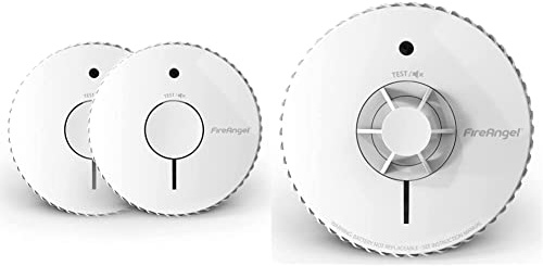 FireAngel Optical Smoke Alarm with 5 Year Replaceable Batteries, FA6615-R-T2 (ST-625 replacement, new gen) - Twin Pack & Heat Alarm with 10 Year Sealed For Life Battery, FA6720-R