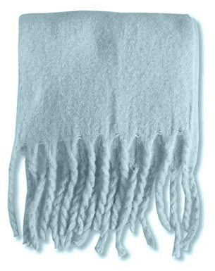 HGJH Schal Damen Winterschals Hellblau Weich Warm Dick Warm Decke Quaste Einfarbig Kaschmir Gefühl Stil Lang Groß Schal Winterdecke Schal Trendige Stola Schals Für Frauen Mädchen