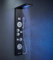 KEOKBON Panneau de douche LED en acier inoxydable 304 avec 5 fonctions (buses de massage, douche à effet pluie, douchette cascade, bec pour salle de bain), montage mural, système de douche, noir