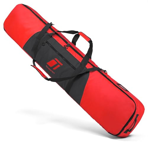 Tonesport Snowboardtasche für Flugreisen – Gepolsterte Snowboardtasche – wasserdichte und vollständig gepolsterte Snowboard-Reisetasche zum Fliegen – bis zu 165 cm Snowboards – Dunkelrot