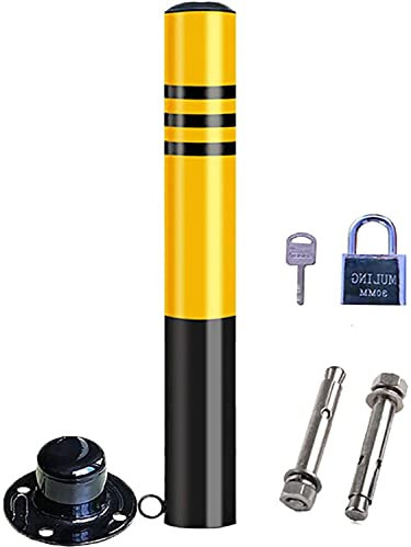 Parkplatzsperre Absperrpfosten 50/60/75 Cm Sicherheitspfosten For Einfahrten, Parkpoller, Autosicherheit, Parksperre Aus Metall Mit Reflektierendem Klebeband, Einfache Installation ( Size : 500mmx76mm
