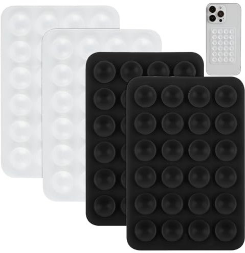 FYJLXF 4Pcs Silicone Suction Phone Case Mount, Hands-Free Sticky Cell Phone Grip Silicone Phone Sticky Grip for Selfies and Tiktok Videos Compatible with iPhone and Android Cases