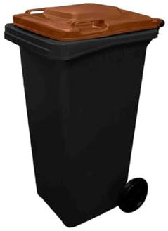 Jardin202 - Contenedor de basura reciclables 240L 2 ruedas | Ecodiseño Negro | COLOR: MARRON -