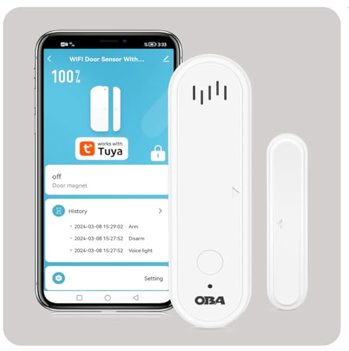 OBA - DRW22 Tuya Smart: Alarma WiFi Completa, sensores Puerta/Ventana, Sirena, aplicación Alexa Google Home
