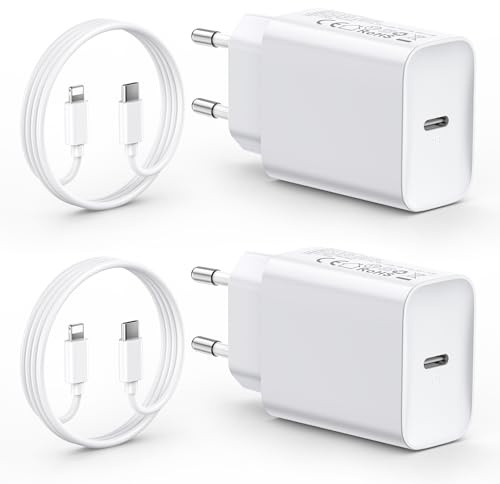 2-Pack Chargeur Rapide for iPhone 14/14/Pro/14 Pro Max/14 Plus/13 12 11 SE XR X XS 8, 30W USBC Charger Prise Type C Alimentation USB C Adaptateur et 2M Cable