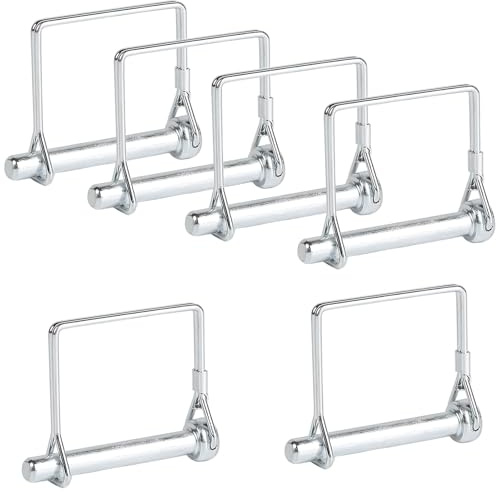 Pasador de seguridad 6 unidades, 8 x 70 mm, pasador de acoplamiento, pasador cuadrado rectangular | Pasador de seguridad con cierre de bloqueo, para remolques de granja, granja, jardín