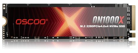 OSCOO 1TB PCIe Gen4x4 M.2 2280 NVMe Interner Solid State Drives | bis zu 7.400/6.500 MB/s SSD mit Graphen-Kühlkörper, 3D-NAND, für PS5, Gaming PC Laptop Workstation Gamer Gestalter