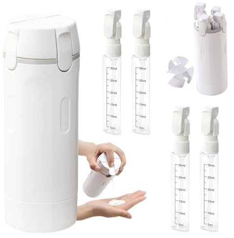 Flacons distributeurs de voyage rechargeables 4 en 1, flacons réutilisables et rechargeables, contenants format pour shampoing, crème, après-shampoing soins du corps