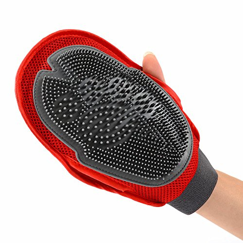 iHaospace Pet Bürste Handschuh Haustier Grooming Bürsten Deshedding Glove Pet Hund Katze Reinigung Bad Pinsel Handschuh - Einfachen Entfernung Loser Tierhaare und Massage für Hund & Katze