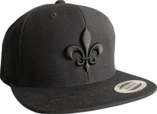 Baddery Cap Flexfit Snapback - „Fleur de Lis“ - 3D Stick Lilie | Kappe mit 3D Stick Lilie für Herren & Damen
