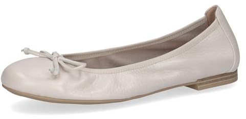 CAPRICE Damballerinaskor av läder med rosett, Pearl Perl Dee, 42 EU