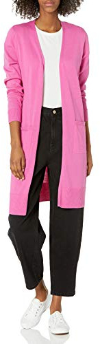 Amazon Essentials Cardigan da Donna Leggero più Lungo (Disponibile in Taglie Forti), Rosa Brillante, L