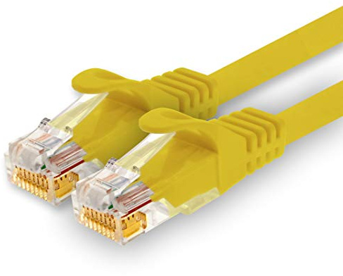 1CONN Câble Réseau CAT7 CAT 7 10 Gigabit - 1x 10m - RJ45 Ethernet LAN DSL Routeur Modem - Jaune