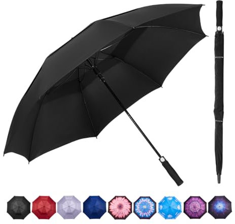 Goothdurs Golf-Regenschirm, automatisches Öffnen, winddicht, wasserdicht, großes Doppeldach, belüftet, für Herren und Damen, 157,7 cm