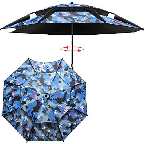 Sombrilla Terraza Exterior Sombrilla Terraza De Camuflaje, Sombrilla Jardin Parasol Excentrico De Doble Capa, Con Ajuste De Ángulo De 360 ​​°, Balcón, Terraza ( Color : 2.2m/7.2ft , Size : /Blue )