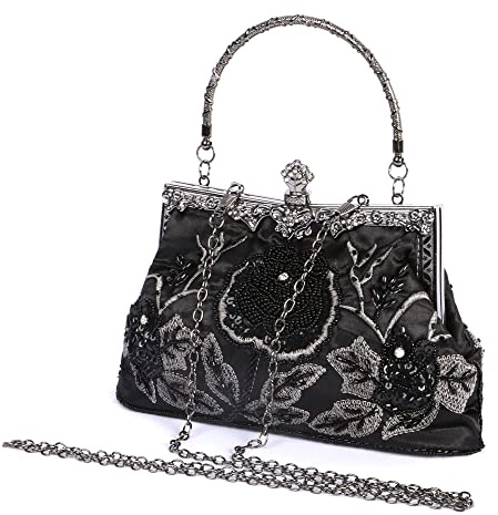 Beaface Women's Clutch Bags, Floral Beaded Clutches for Women, Wedding Evening Clutch Bag Embroidery Clutch Handbags for Women