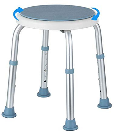 XHALERY Tabourets de Bain, Tabouret de Bain/Douche Rond Rotatif avec siège pivotant Chaise élévatrice de Baignoire Portable réglable en 6 Hauteur Aide au Transfert pour Personnes âgées, ha