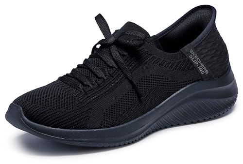 Skechers Women's Hands Free Slip-ins Ultra Flex 3.0-Brilliant Path Sneaker, Black/Black, 5.5 UK Wide