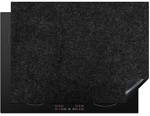 KitchenYeah© Herdabdeckplatte Einteilig Küche Ceranfeld Abdeckplatte Cerankochfeld Abdeckung Induktionskochfeld Schutzmatte Granite - Schwarz - Design - Stein - 71x52 cm