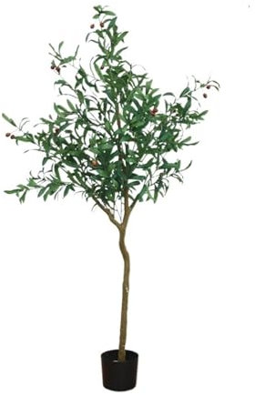 Interior Ramas de Olivo de árbol Artificial nórdico con Hojas de Olivo for el hogar, decoración de Boda, Plantas, bonsái, árbol Falso Árbol Artificial (Size : 150cm)