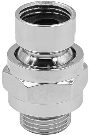 Tiardey Duschanschluss, Kugel-Duschkopf-Anschluss, drehbarer Kugel-Adapter, verstellbare Duscharm-Verlängerung, silberfarben