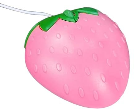 Kalttoy Ratón óptico pequeño con cable USB, color rosa fresa, para juegos de computadora, regalo para niñas, para oficina, portátil, escritorio, oficina, portátil