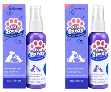 BODYA 2 st 30 ml husdjur hundspray munvård dålig andedräkt tänder rengöring fräschare plack avlägsnande husdjur tandrengöring för hundar katter