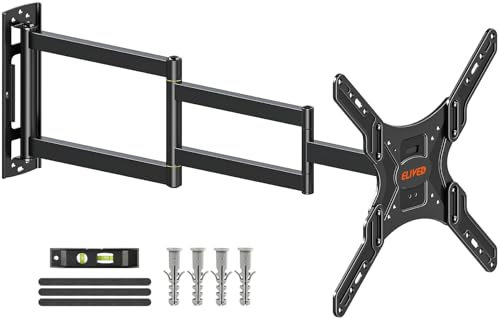 ELIVED 950mm Long Arm TV Wall Bracket for 26-65inch TVs, Corner TV Mount with Extension Arm, Full Motion Swivel and Tilt, Max. 35KG, VESA 400x400mm, EV3018
