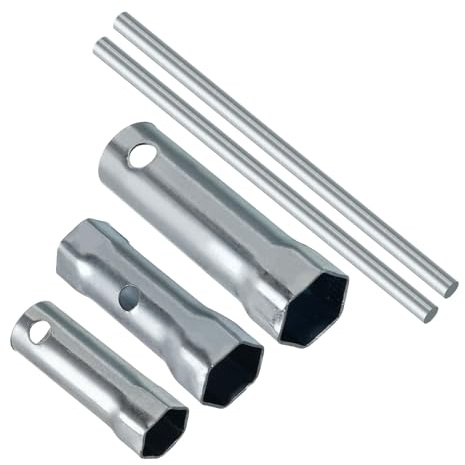 CoCud Clé à Bougie d'Allumage pour Moto à Double Extrémité 6mm 21mm 17/19mm | Douille à Emmanchement Profond avec Barre, pour Automobile