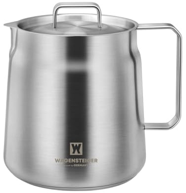 WAGENSTEIGER Klassischer Wasserkochtopf aus Edelstahl, 2 Liter, Mehrzweck-Kochtopf, Mini-Milchpfanne, Butterwärmer, Stielkasserolle für unterwegs, Ramen-Topf, Herdplatte aus Metall (606)