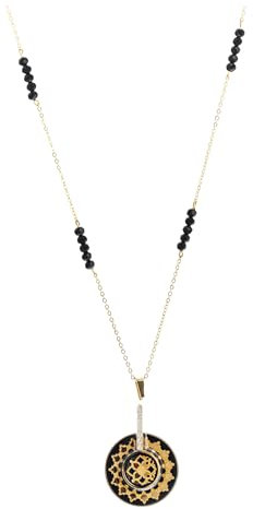 Generisch Kette-Anhänger, 24 Karat Blattgold, Edelstahl, exquisites Design, Slimi Schmuck