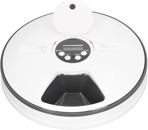 Automatic Pet Feeder, Dog Cat Feeder with Digital Timer and Voice and 6 Meal Food Dispenser, Automatic Pet Meal Food Bowls for Wet or Dry Food