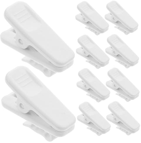 HOMSFOU 10pcs Earphone Wire Clips Small Headset Cord Clips Cable Clamp Organizers for Office and Travel Use White