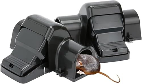 Rat Traps That Kill Instantly 2PCS, Reusable Mouse Catcher, Tunnel Dual-Entry Trap for Big Rats, for Indoors and Outdoor Use,Heavy Duty Large Fast Kill Pest Control Device, Snap Traps for Humane Kill