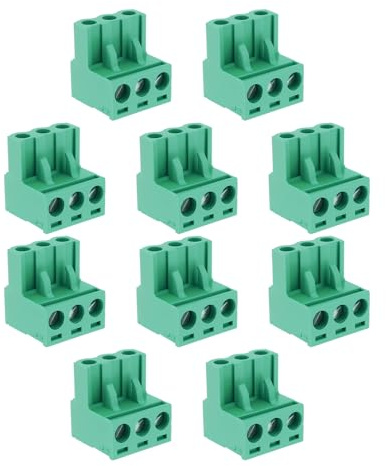 VGOL 10 Stück 3-polige Netzstecker 3-polig 5,08 Mm Leiterplatten-Klemmenblock-Anschlüsse Kompatibel mit AudioControl Kompatibel mit 3XS 2XS 6XS