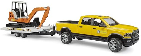Bruder 02546 Ram Rental Service with Trailer and Mini Excavator