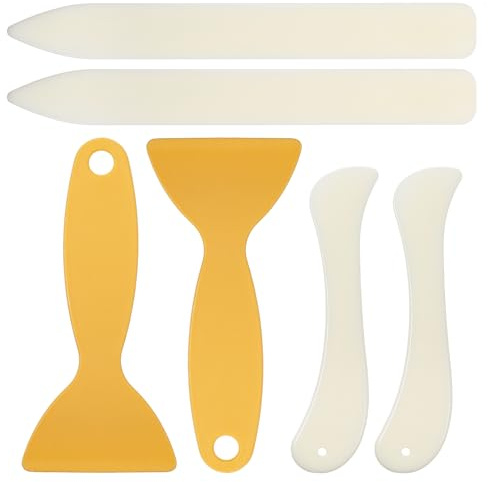 6Stück Falzbein für Papier Kunststoff Spitz Knochen Werkzeug Knochen Buchbinderei Falten Rillwerkzeug Falzbein Papier mit Abgerundeter Spitze für Papierhandwerk Kartenherstellung Bastelbuch