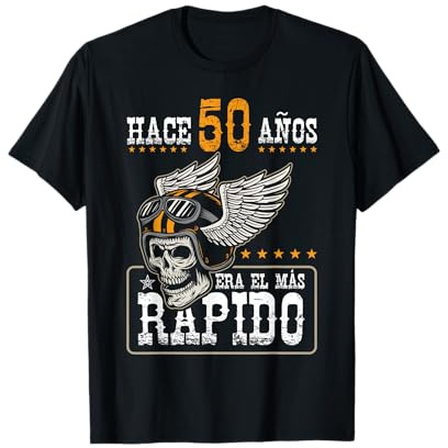 Hace 50 Años - Divertida Calavera Moto para hombre Motero Camiseta