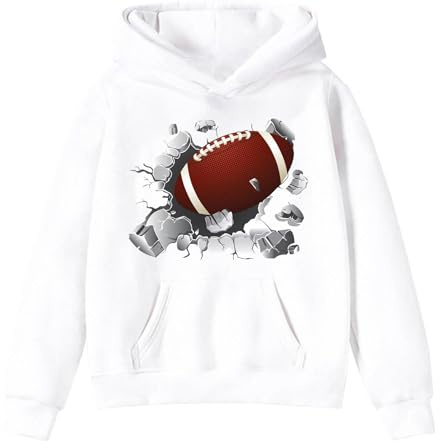 2025 - Sweat à capuche rétro pour enfants et adolescents - Pour garçons et filles - Rugby