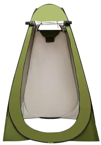 Tente de vestiaire de camping - Tente de douche - Cabine de toilette - Noir et vert - Polyester - Imperméable - Protection UV - 12 x 19 cm - Avec fenêtre d'aération - Pour les voyages, les adultes