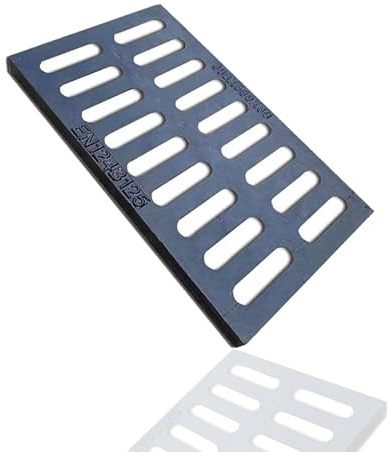 ZSXZCBDQ Caillebotis Exterieur en Fonte Robuste, Grille Rectangulaire pour Grille Caniveau, Couvercle de Regard de Classe B, Grille Métallique a Haut Rendement de Drainage(50 * 25cm (19.6 * 9.8in))
