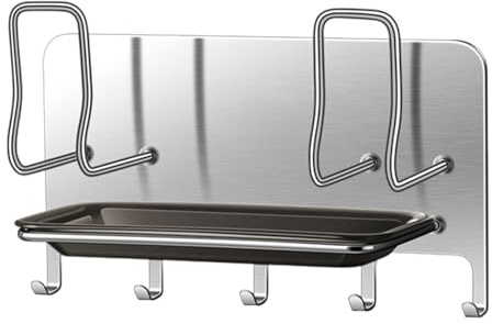 Générique Range-Couvercles | Porte-Cuillères Inox Murale,Repose-Cuillère pour Maison Restaurant Café Dortoir Placard Cuisine Gril Comptoir Camping-car