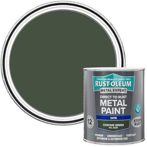 Rust-Oleum Metal Expert Paint Satin Chrome Green 750ml