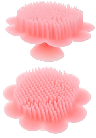 Veemoon 2pcs Shampoo Brush Silicone Wash Scrubber for Newborns Scalp Massager and Silicone Hair Brush for Bath Hair Scrubbing