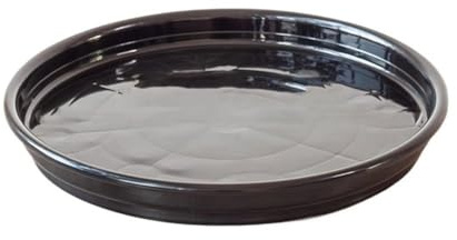 FZL02068LM Soucoupe Soucoupe Ronde en résine for Plantes de Jardin, Plateau for Pot Fleurs, for intérieur et extérieur Coupelle Pot de Fleur(Noir,Grand)