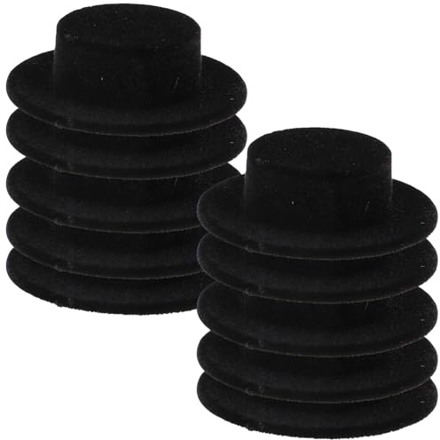 SUPVOX 20 Stück Kleiner Puppenhüte Schwarze Kunststoff Hüte 3,8cm Miniatur Puppenmützen Basteln Weihnachten Schneemann Hüte Partygeschenke