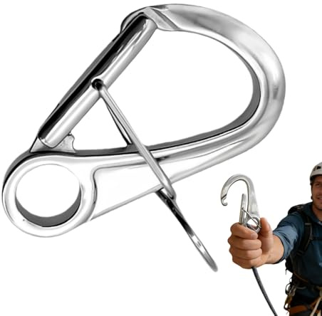Karabiner Clips für schwere Beanspruchung,Doppelte Selbstsicherung Aus Edelstahl Für Schwere Belastungen - Großer Kletterkarabiner,Für Auto Boot Schiffsteile Wandern Camping Gym Hund Schlüssel Flagge
